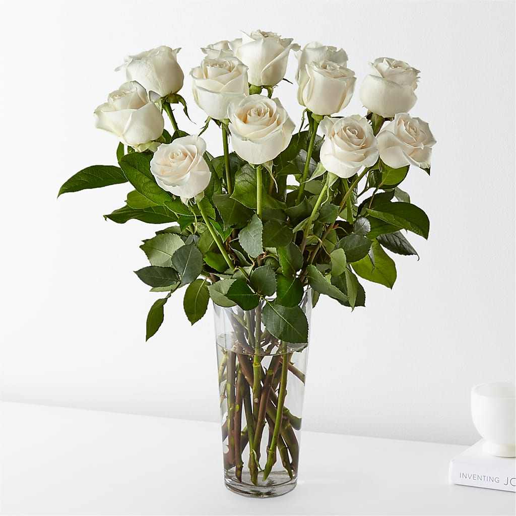 Long Stem White Rose Bouquet – My Sisters Garden, Higginsville MO