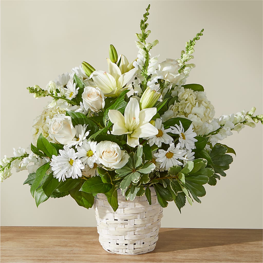 Ivory Elegance Floral Basket – My Sisters Garden, Higginsville MO