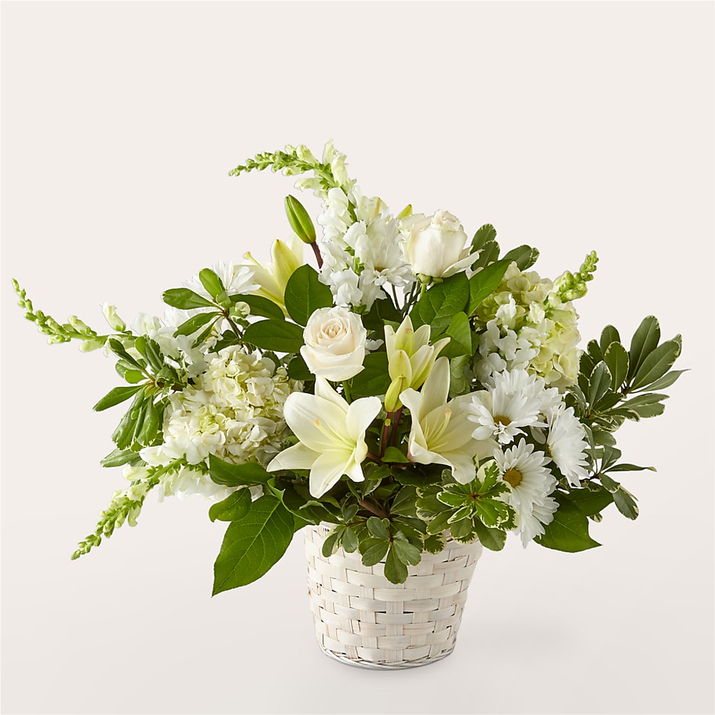 Ivory Elegance Floral Basket – My Sisters Garden, Higginsville MO
