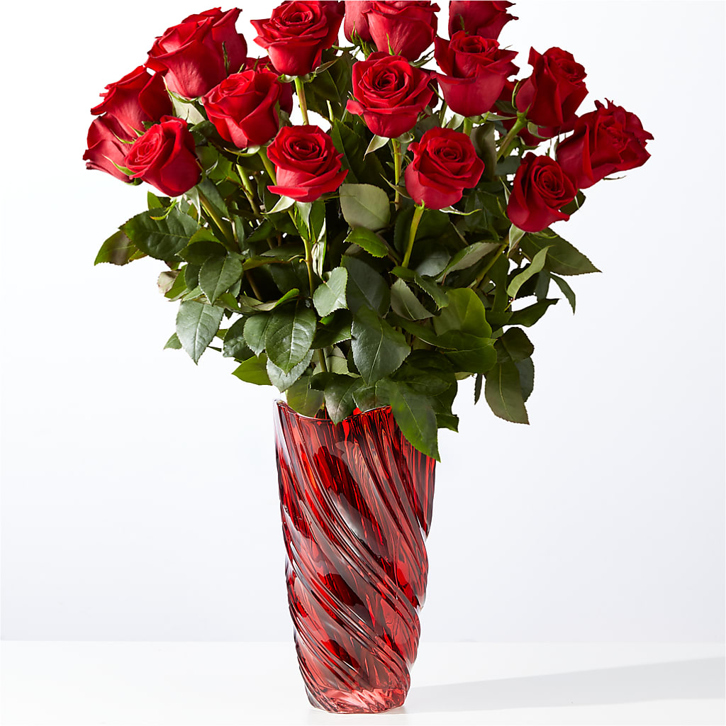 Classic Love Red Rose Bouquet with Luxe Swirl Vase – My Sisters Garden, Higginsville MO