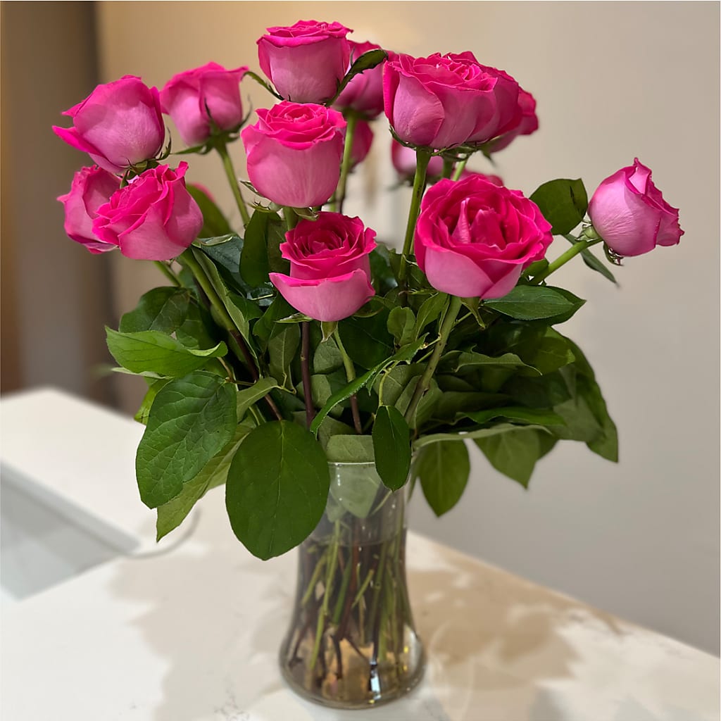 Long Stem Pink Rose Bouquet –  My Sisters Garden, Higginsville MO