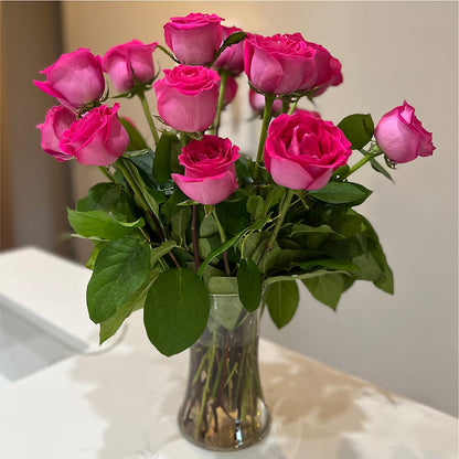 Long Stem Pink Rose Bouquet –  My Sisters Garden, Higginsville MO
