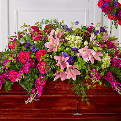 Radiant Tribute Casket Spray –  My Sisters Garden, Higginsville MO