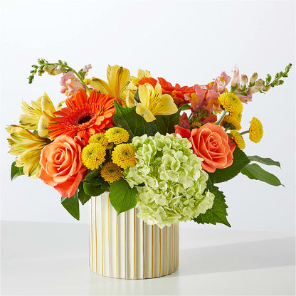 Autumn Sunshine Bouquet with Ivory Vase –  My Sisters Garden, Higginsville MO