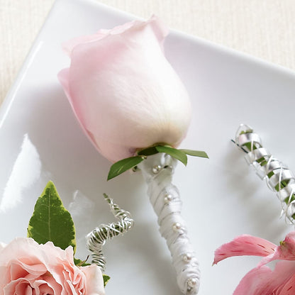 Pink Rose Boutonniere –  My Sisters Garden, Higginsville MO