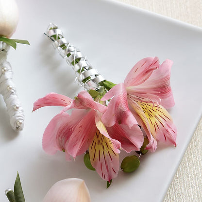 Pink Peruvian Lily Boutonniere –  My Sisters Garden, Higginsville MO