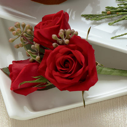 Red Spray Rose Boutonniere –  My Sisters Garden, Higginsville MO
