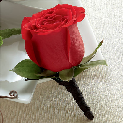 Red Rose Boutonniere –  My Sisters Garden, Higginsville MO